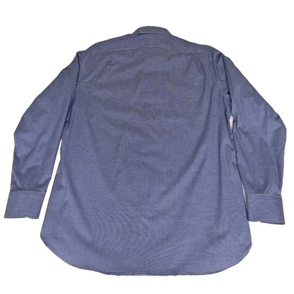 J.Crew Ludlow Button Up Shirt Mens Sz 16.5/35 Navy Gingham Check Long Sleeve